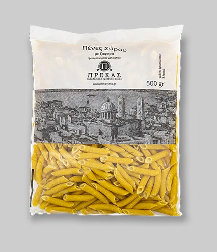 Greek rigatoni with saffron